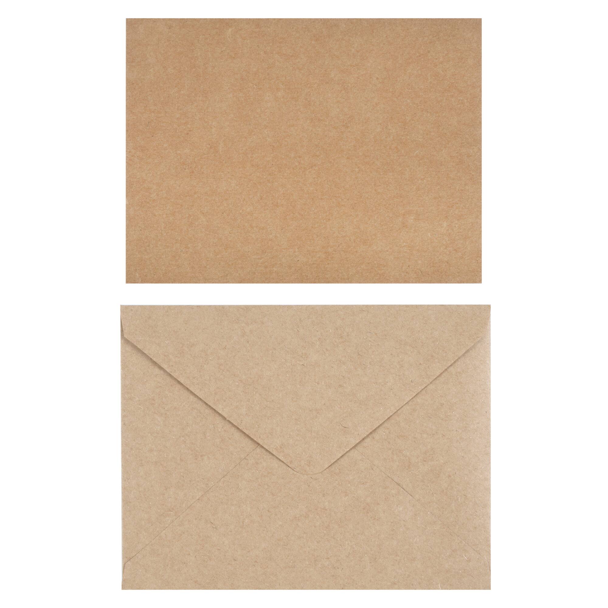 12 Packs: ct. ( total) 4.25" x 5.5" Kraft Flat Cards & Envelopes by Recollections